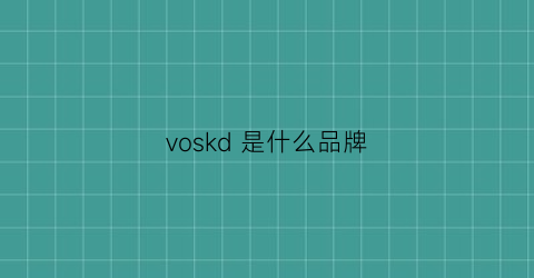 voskd是什么品牌(vosnishi是什么牌子)